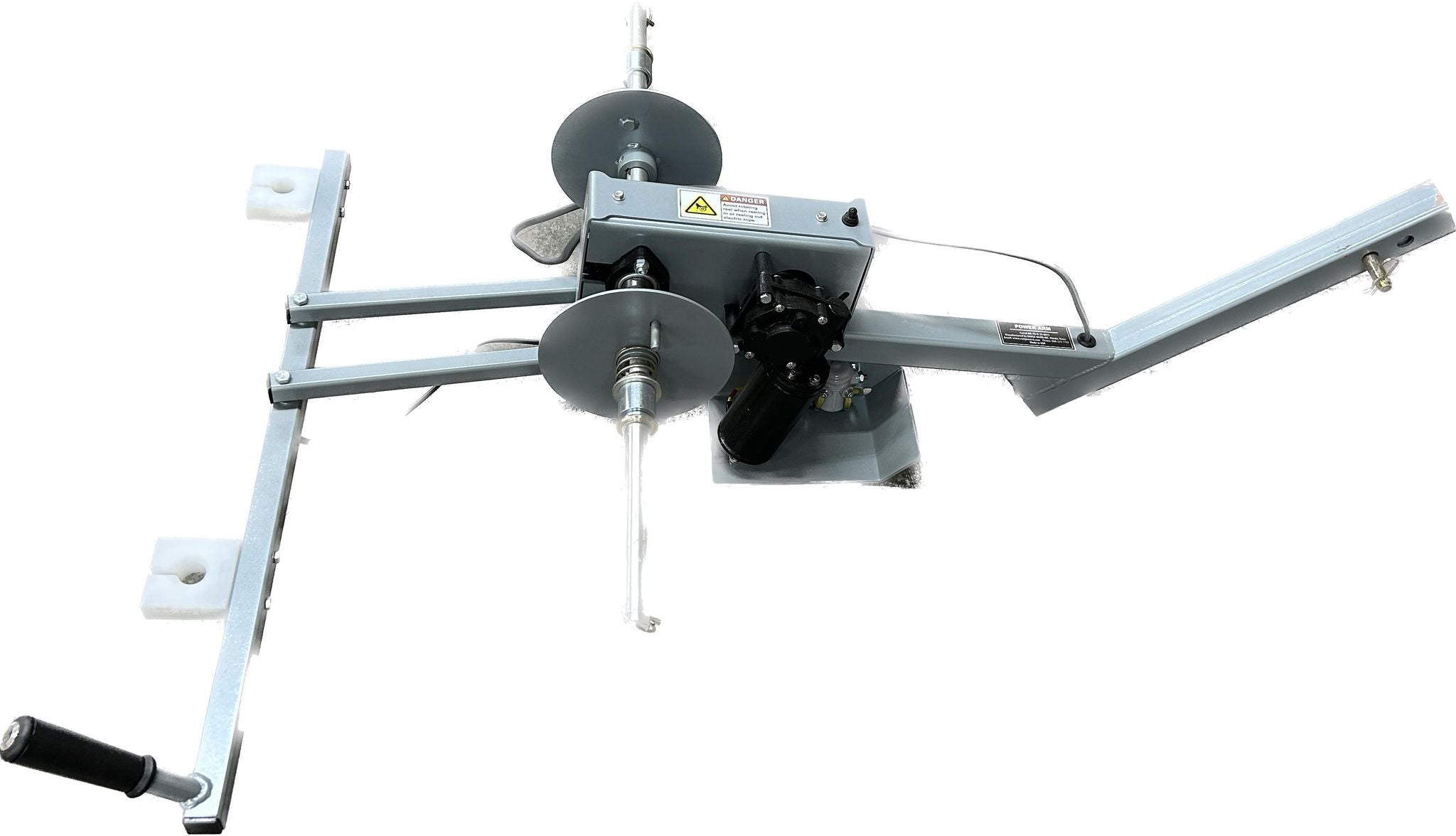 Range Ward dual power arm electric fence reel mount with 2-inch hitch