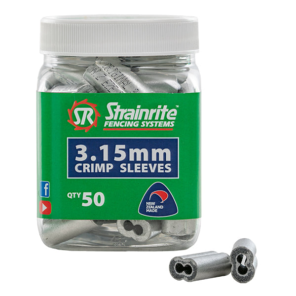 Strainrite Crimp Sleeves – 10 Gauge, Pottle of 50