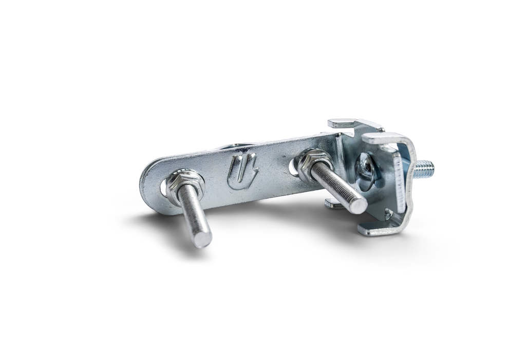 Utilizer clamp-on adjustable gate hinge for round gate posts