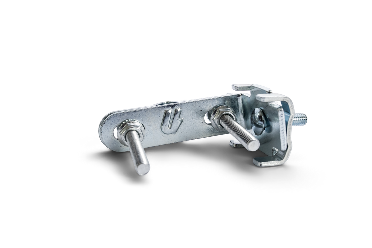 Utilizer clamp-on adjustable gate hinge for round gate posts