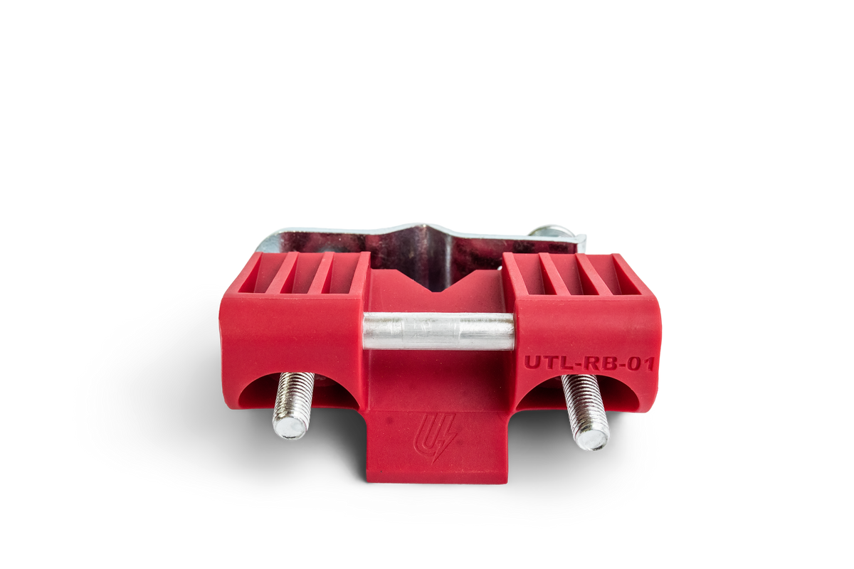 Utilizer red poly wire reel holder for electric fence
