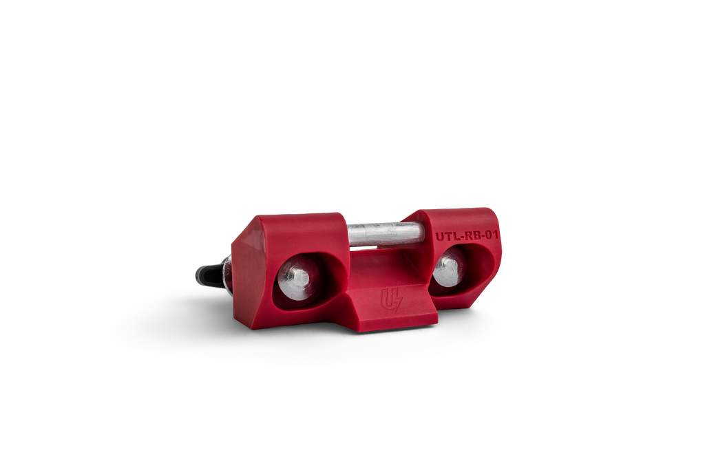 Utilizer red poly wire reel holder for electric fence