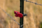 Utilizer red poly wire reel holder for electric fence