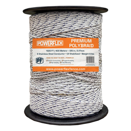 Powerflex Fence Premium Stainless Steel Polybraid - 1,320 FT - Powerflex