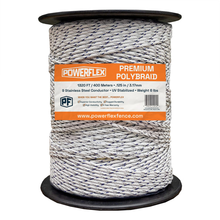 Powerflex Fence Premium Stainless Steel Polybraid - 1,320 FT - Powerflex