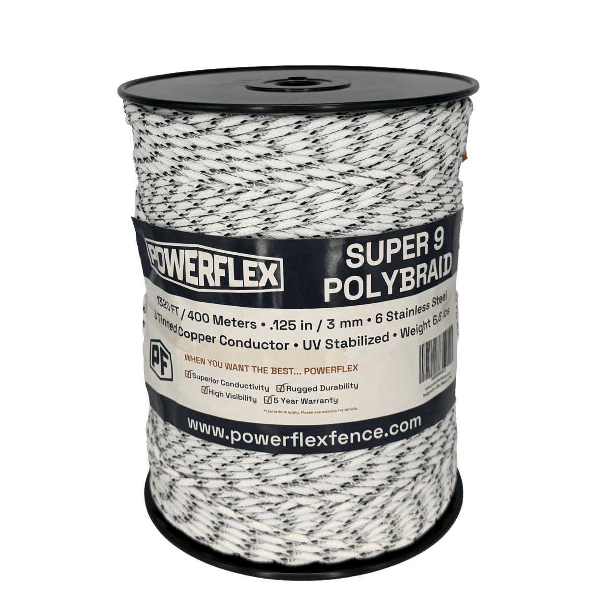 Super 9 Polybraid 1320 ft | Mixed Metal Electric Fence Conductor