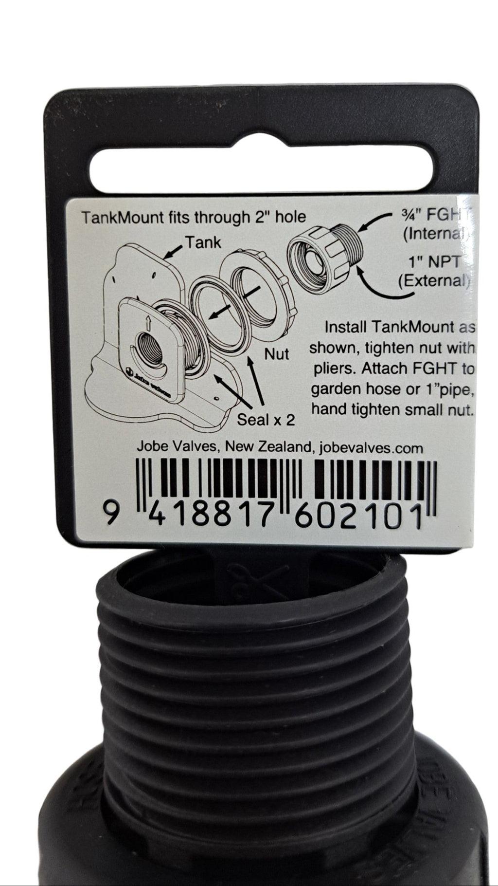 Jobe Valve Tank Mount Adaptor 3/4'' FNPT x 3/4'' FGHT - Powerflex